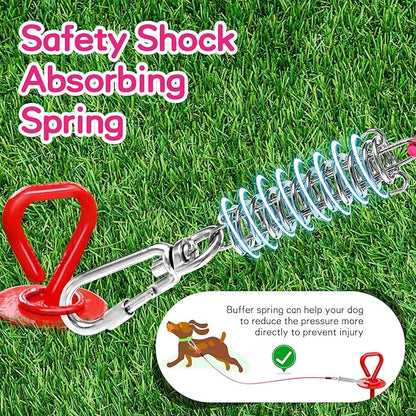 Heavy Duty Dog Tie Out Run Cable - 50 ft Long Leash with Durable Carabiner, Chew Proof for Large Dogs &amp; Yard Use