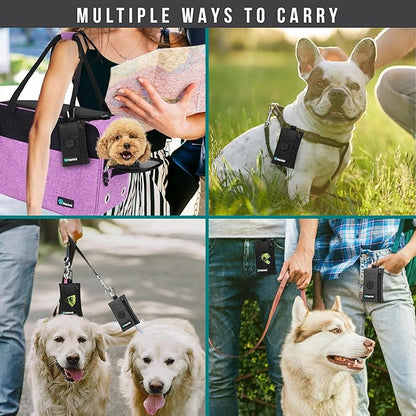 PetAmi Dog Poop Bag Holder for Leash, Dog Waste Bag Dispenser with Clip, Treat Pouch, Walking &amp; Camping Accessories with Trash Bag Roll, Gray/Black 2 Pack