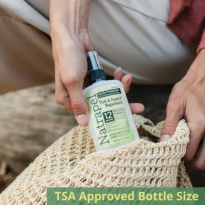 Natrapel Tick &amp; Insect Repellent - Bug Spray with 20% Picaridin - Family Protection Against Mosquitoes, Ticks &amp; More - Up to 12 Hours of Protection - 3.4 fl oz (3 Pack)