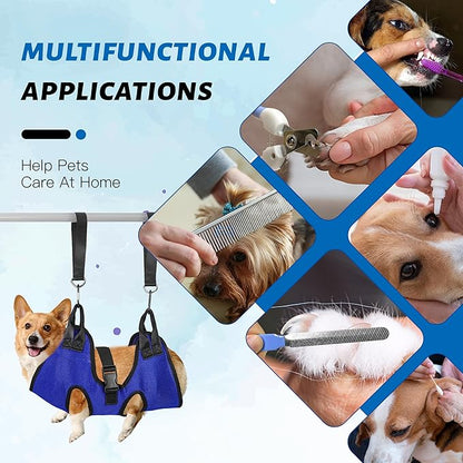 PatiencET Dog Grooming Hammock, Pet Grooming Hammock for Cats &amp; Dogs, Dog Holder for Nail Trimming, Cat Sling for Nail Trimming with Nail Clippers/Trimmer, Nail File, Pet Comb(S)