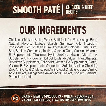 Wellness CORE Tiny Tasters Pate Adult Wet Cat Food, Natural, Protein-Rich, Grain Free, 1.75 Ounce Pouch, 12 Pack (Chicken &amp; Beef)