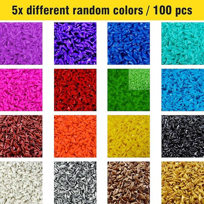 zetpo Cat Nail Caps | Cat Claw Covers | with Adhesives and Applicators (XS, 5X Solid Random Colors | 100 pcs)