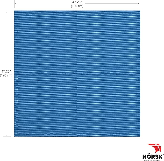 Norsk Reversible Exercise Mats 3/4" Thick EVA Interlocking Foam Tiles - Perfect for Home Gym Flooring, 28 Tiles &amp; 56 Trim Pieces, 112 Sq. Ft. Reversible, Dazzling Blue/Black