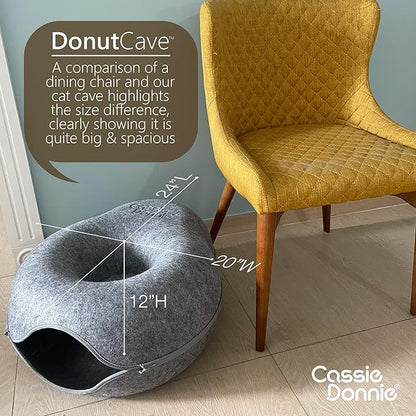Premium Cat Bed caveTunnel Hiding Places for Indoor Cats(Large) Houses &amp; Condos. Washable100% Nontoxic Eco-Friendly. Spaciousfor 2 Cats