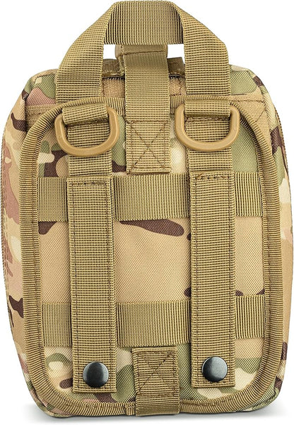 Scherber Premium IFAK Kit Trauma Pack Fully Stocked MOLLE Pouch w/CAT Tourniquet, HyFin Vent Chest Seal, &amp; Israeli Bandage Trauma Kit for Emergency, Gunshot, Bleeding, &amp; Major Wound Care (Camouflage)
