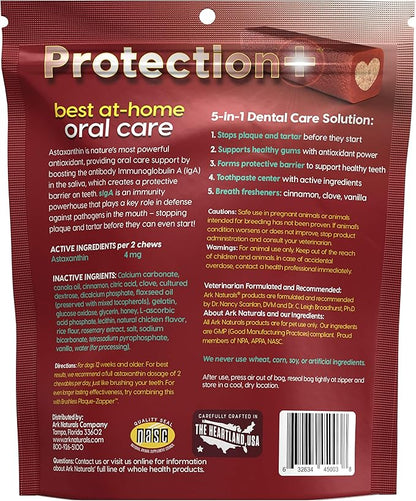 Ark Naturals Protection+ Brushless Toothpaste – Large Breeds, 18oz Bag – Dog Dental Chew with Toothpaste Center – Prevent Plaque &amp; Tartar and Freshen Breath with Dental Chews for Dogs