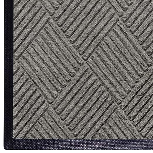 WaterHog Diamond | Commercial-Grade Entrance Mat with Rubber Border – Indoor/Outdoor, Quick Drying, Stain Resistant Door Mat (Grey, 6&