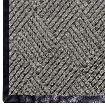 WaterHog Diamond | Commercial-Grade Entrance Mat with Rubber Border – Indoor/Outdoor, Quick Drying, Stain Resistant Door Mat (Grey, 6&