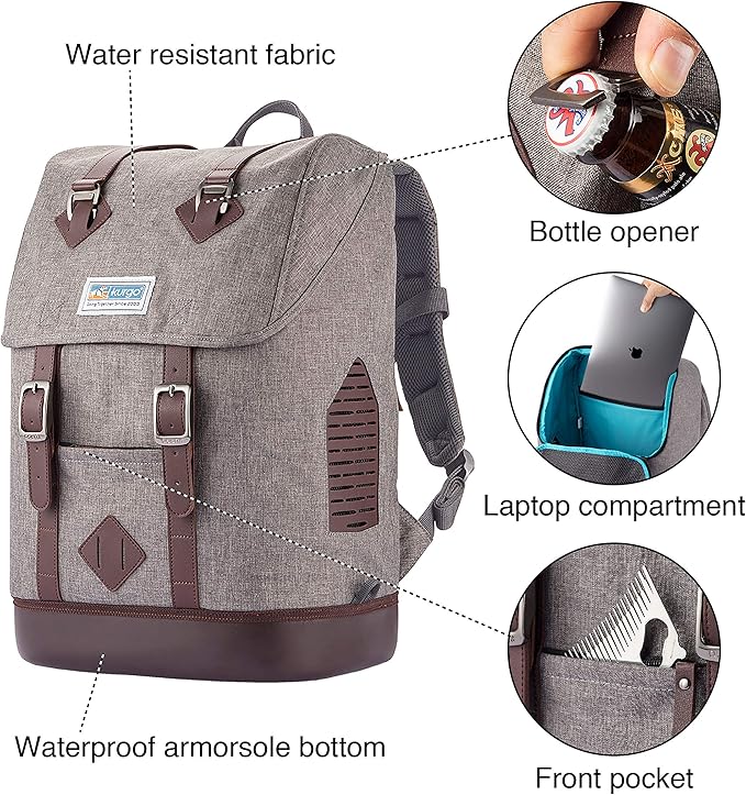 Kurgo Dog Carrier Backpack for Small Pets - Dogs &amp; Cats | Cat | Hiking or Travel | Waterproof Bottom | K9 Ruck Sack (Heather Black)