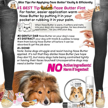 The Blissful Dog Shetland Sheepdog Nose Butter for Dry, Cracked Skin, Lick-Safe Dog Nose Balm with Moisturizing Shea Butter, Almond, Olive, and Essential Oils, Pet Supplies, Uncented, 1 oz.