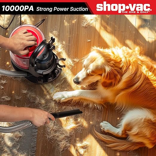Shop-Vac 4-in-1 Pet Grooming &amp; Vacuum, Dog Grooming Vacuum for Shedding, Professional Clippers, Brushes &amp; Crevice Tool, 10,000Pa Suction, 3.3L Dust Cup, for Pet Shedding, Trimming, and Cleaning