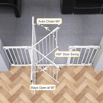 Cumbor 29.7-57" Extra Wide Baby Gate for Stairs, Mom&