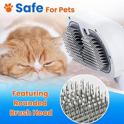Pet Steam Brush For Cat &amp; Dog - Pets Spray Hair Removal Comb - Cats Indoor Shedding &amp; Grooming Mist Tool - Water Steamer Brushes for Long &amp; Short Haired Dogs - Spritz Defur Comb (White Pro)