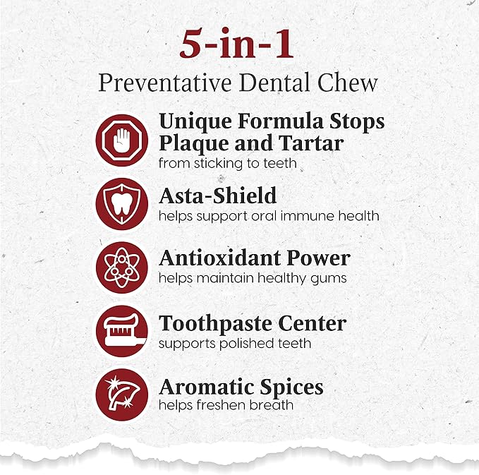 Ark Naturals Protection+ Brushless Toothpaste – Large Breeds, 18oz Bag – Dog Dental Chew with Toothpaste Center – Prevent Plaque &amp; Tartar and Freshen Breath with Dental Chews for Dogs