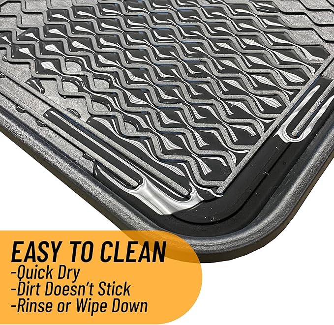 Ottomanson 15” x 30” Multi-Purpose Boot Tray - Waterproof Mat for Shoes, Pet Food, Litter Box, Painting &amp; Planting - 1.2” Raised Edge for Spill Protection