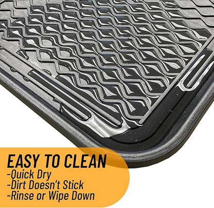 Ottomanson 15” x 30” Multi-Purpose Boot Tray - Waterproof Mat for Shoes, Pet Food, Litter Box, Painting &amp; Planting - 1.2” Raised Edge for Spill Protection