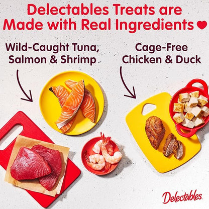 Delectables Squeeze Up Non-Seafood Variety Pack, Creamy Squeezable Puree, Lickable Wet Cat Treats, Grain Free, No Added Fillers, No By-Products, No Added Preservatives, 0.5 Ounces Tube, 54 Tubes Total