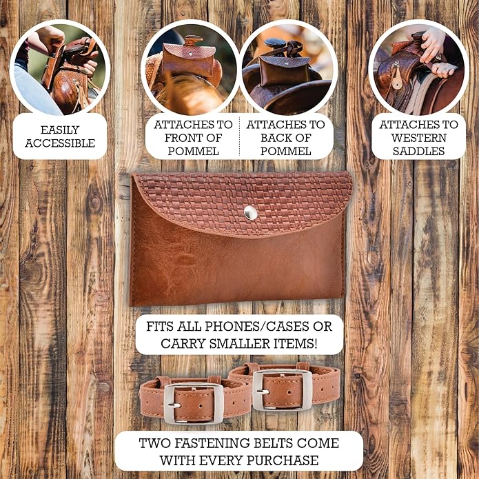 Saddle Pommel Bag - Phone Holder &amp; Equestrian Gift for Women, Horse Tack Essentials