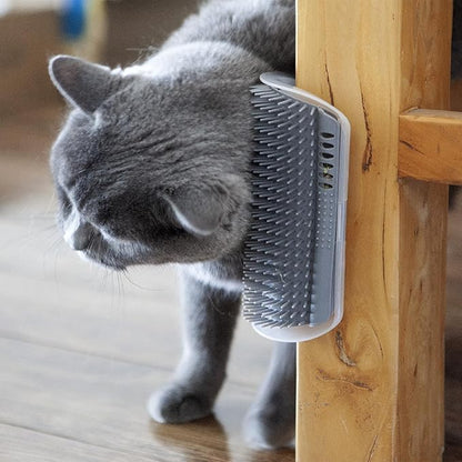 Cat Self Groomer, Extended (6.1"), 2 Pack, Pink, Wall Corner Self Grooming Brush for Indoor Cats, Kitten, Long Short Fur, Massage Comb