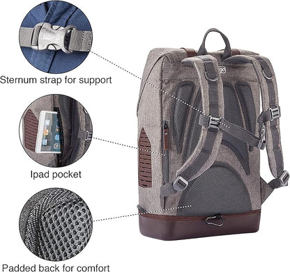 Kurgo Dog Carrier Backpack for Small Pets - Dogs &amp; Cats | Cat | Hiking or Travel | Waterproof Bottom | K9 Ruck Sack (Heather Black)