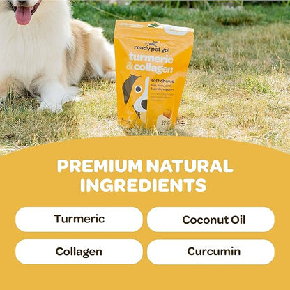 Turmeric for Dogs Soft Chews | Hip and Joint Chews for Dogs Comfort &amp; Mobility with Collagen for Dogs | Dog Joint Supplement for All Ages Breeds &amp; Sizes | NASC Certified &amp; Made in The USA | 90 Chews