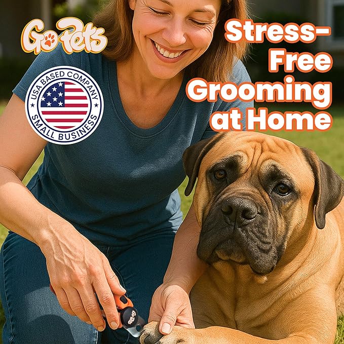 GoPets Nail Clipper for Large Sized Pets, Quick Sensor Safety Guard, Heavy Duty Trimmer for Thick Nails, Stainless Steel Blades, Grooming Tool for Dogs &amp; Cats, Non-Slip Handle, Built-in Nail File