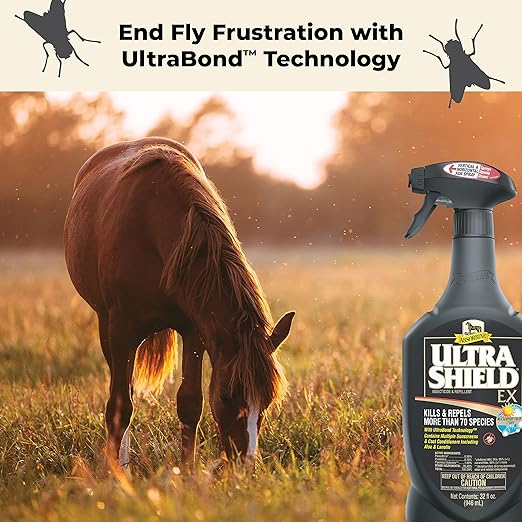 Absorbine UltraShield EX 32oz Sprayer Insecticide, Kills &amp; Repels Flies, Mosquitoes, Ticks, Fleas, Lice, Use on Horses, Dogs, Premises