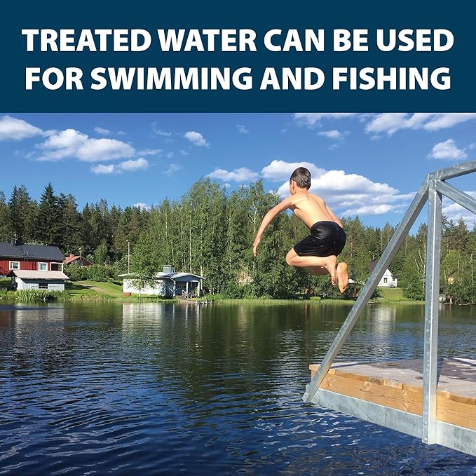 Airmax Twilight Blue Pond Dye 4X Concentrate for Outdoor Ponds &amp; Lakes, Natural Pond Colorant &amp; Beauty Enhancer, Block Ultraviolet Rays, Fish, Bird &amp; Livestock Safe, Easy Liquid Application,1 Quart