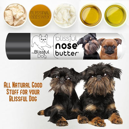 The Blissful Dog Brussels Griffon Nose Butter for Dry, Cracked Skin, Lick-Safe Dog Nose Balm with Moisturizing Shea Butter, Almond, Olive, and Essential Oils, Pet Supplies, Uncented, 0.15 oz.