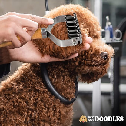 We Love Doodles Pet Dematting Comb and Pet Dematting Brush &amp; Rake (Bundle) - Deshedding Undercoat Rake and Detangler Brush For Dogs, Comb Tool For Grooming, for Detangling Thinning and Shedding