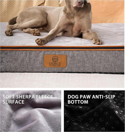 Orthopedic Memory Foam Giant Dog Bed - 6" Thick Beds for Large Sized Dog - Waterproof Removable Washable Cover &amp; Wrap-Around Zipper - Ultimate Comfort &amp; Easy Maintenance