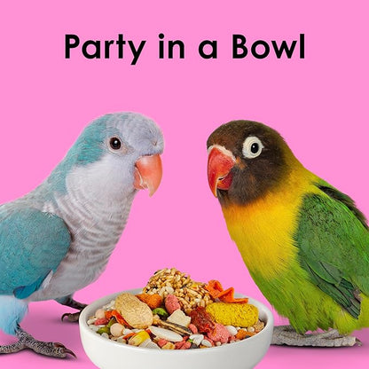 Kaytee Fiesta Big Bites Small Parrot &amp; Conure Food, Nutritious and Fun Blend, Supports Skin, Feather, Digestion, Brain and Heart Health, 4 pounds