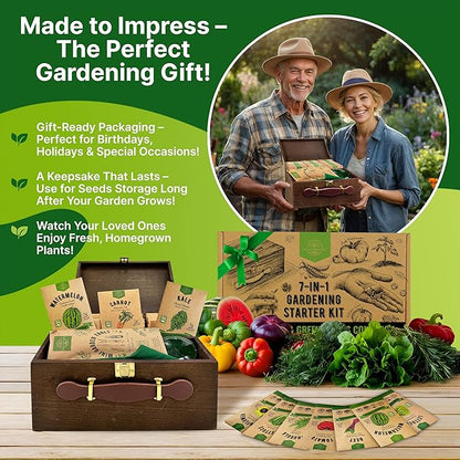 75 Vegetable &amp; Greens Seeds Variety Pack, Garden Seed Starter Kit - Over 44,700 Non-GMO Heirloom Seeds for Planting Vegetables and Greens, Gift Seed Box with Gardening Supplies, Survival Kit