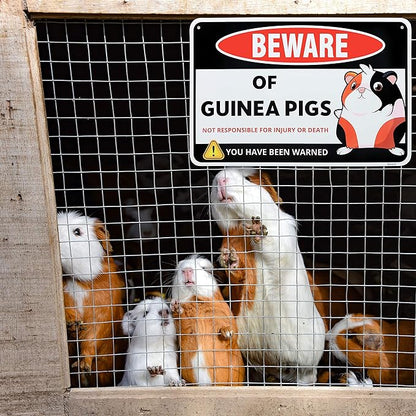 Venicor Guinea Pig Sign Decor - 8 x 12 Inches - Aluminum - Guinea Pig Gifts for Guinea Pig Lovers - Cage Accessories Toys Stickers Stuff