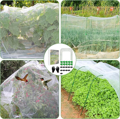 Garden Netting Mesh, 10X30 FT Garden Netting with 16 Cilps &amp; Ultra Fine Mesh Net Bird Barrier Protection for Garden Vegetables Flowers Shrubs Fruit Trees Indoors &amp; Outdoors Plant Beds Greenhouse