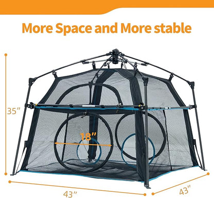 Cat Enclosure and Cat Tower Tent with Two Styles of canopiesfor Indoor and Outdoor,X-Large Outdoor Catio, Cat Tent,Portable and Foldable,Two Doors Design can Assemble More Shapes (Patented)