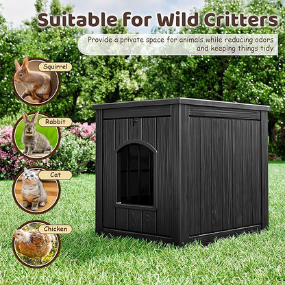 Outdoor &amp; Indoor Dog House for Weatherproof and Stylish Furniture, Insulated Dog House Outdoor, Multi - Use for Small and Medium Dogs (Black, 22.8" L × 17.7" W × 21.7" H)