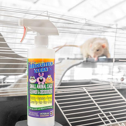 Amazing Small Animal Cage Cleaner, Just Spray/Wipe, Easily Removes Messes &amp; Odors - Hamster Cages, Mice, Rat Cage, Guinea Pig Cage, Rabbit Cage, Ferret Cage, Dog Cage - USA Made