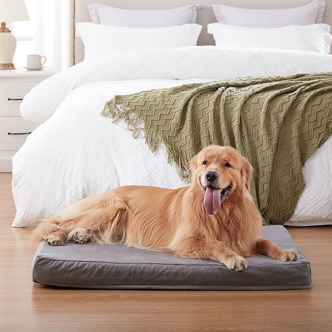 GOHOO Jumbo Dog Bed for Large Dogs, Orthopedic Memory Foam with Cooling Gel &amp; Waterproof Lining