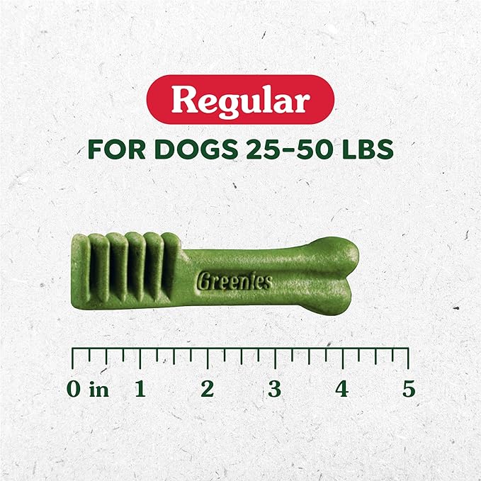 Greenies Regular Dental Dog Treats, Fresh Flavor, 12 oz. Pack (12 Treats)