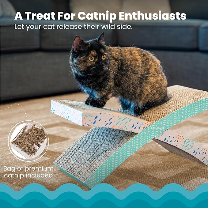 Catstages Easy Life Hammock Cat Lounger &amp; Scratcher – Elevated Scratcher &amp; Resting Spot for Cats, Comfortable &amp; Multifunctional Design