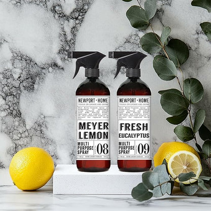 Newport + Home Multi-Purpose Spray, Meyer Lemon &amp; Fresh Eucalyptus Scents, Tough on Grease and Grime, 32 fl oz, Set of 4