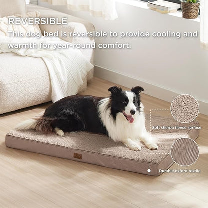 Bedsure Dog Beds Large Sized Dog - Extra-Large Orthopedic Waterproof Puppy Bed with Removable Washable Cover, Egg Crate Foam Pet Mat, Suitable for Pet Up to 100 lbs