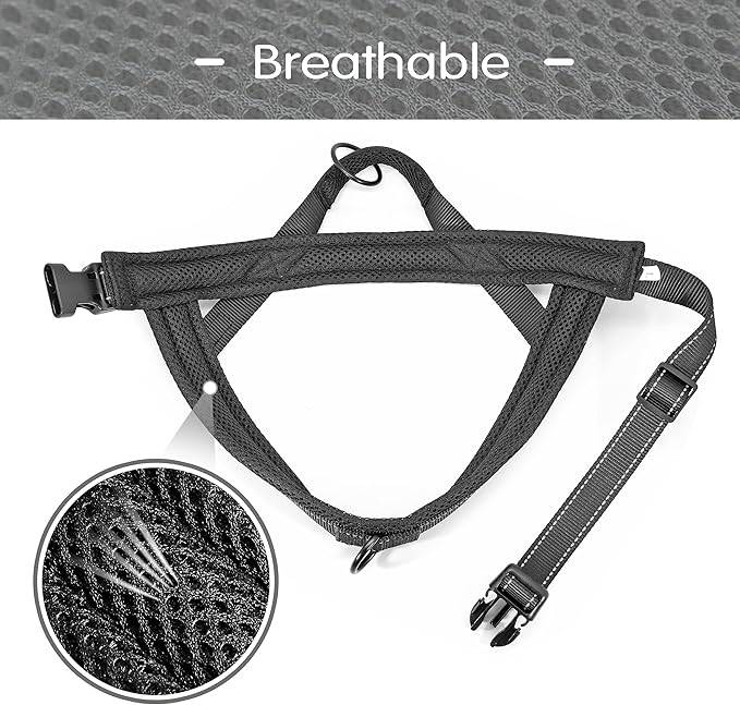 Didog No Pull Dog Harness with Soft Mesh Padded,Reflective &amp; Quick Fit Light Weight Dog Strap Vest Harness,Easy for Walking Training (S:Chest 18-22", Mesh-Black)