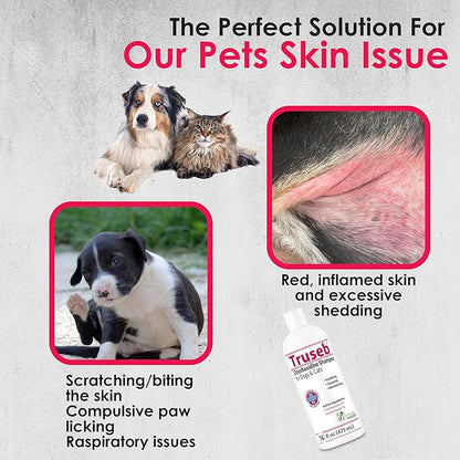 Truseb Topical Ketoconazole and Chlorhexidine Shampoo for Dogs, Cats &amp; Horses with Aloe Vera and Conditioner(USA) (Ketoconazole &amp; Chlorhexidine Shampoo, 16 oz)
