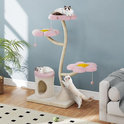 COZIWOW Aesthetic Cat Tree for Large Cats, 57&