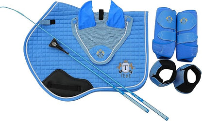 T TEKE Close Contact Saddle Pads,100% Cotton English Saddle Pads for Horses with Moisture-Wicking and Breathable Lining