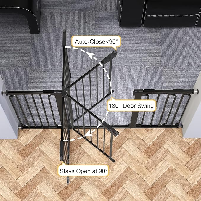 Cumbor 29.7-57" Extra Wide Baby Gate for Stairs, Mom&