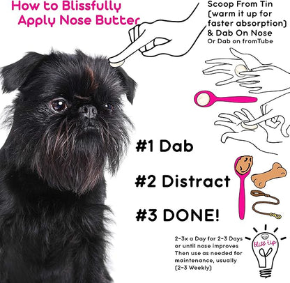 The Blissful Dog Affenpinscher Nose Butter for Dry, Cracked Skin, Lick-Safe Dog Nose Balm with Moisturizing Shea Butter, Almond, Olive, and Essential Oils, Pet Supplies, Uncented, 8 oz.