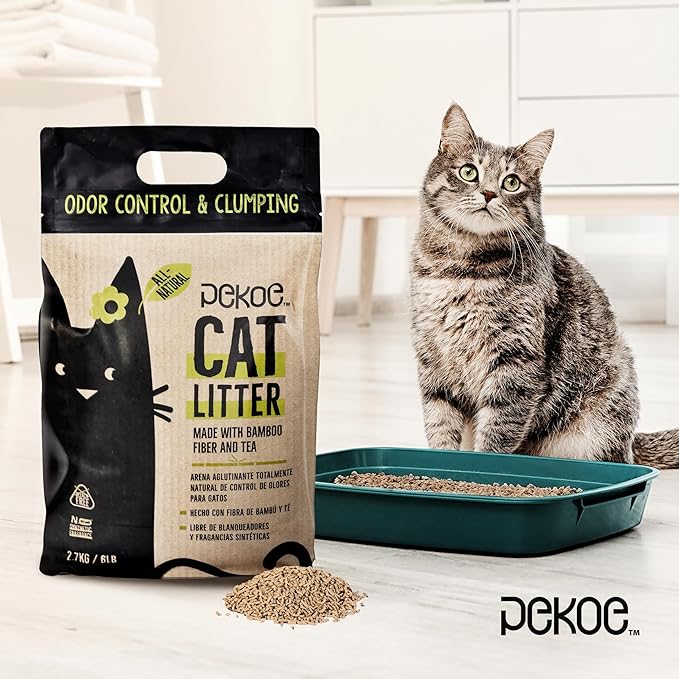 PeKoe All-Natural Odor Control &amp; Clumping Cat Litter with Bamboo and Tea, 6-lb Bag (Pack of 1)